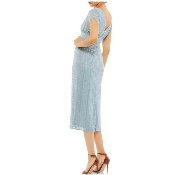 Mac Duggal Blue Embellished Midi Dress - Picture 4 of 9